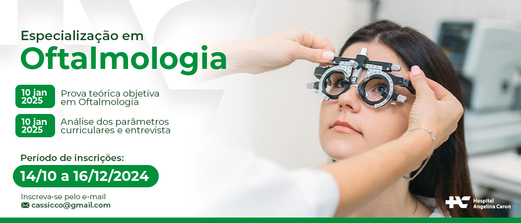 Divulga&ccedil;&atilde;o da da especializa&ccedil;&atilde;o em oftalmologia do HAC